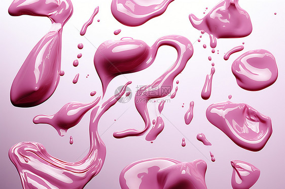 流动的粉色颜料图片