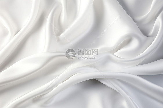 富有光泽的白色丝绸面料图片
