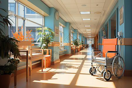 现代医院的走廊图片