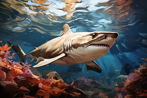 神秘海底中的锤头鲨图片