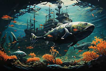 缤纷的海底世界背景图片