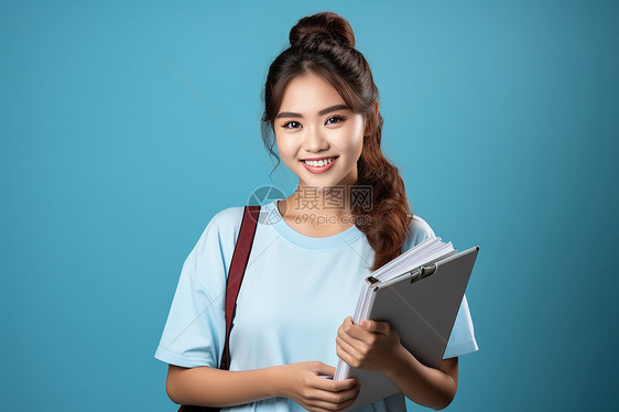 热情洋溢的女大学生图片