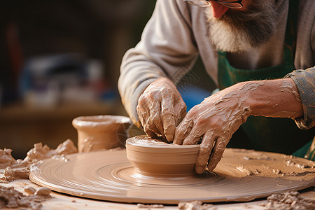 传统工艺的陶器大师图片