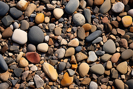 五彩斑斓的鹅卵石地面图片