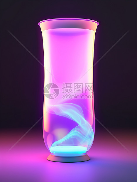 荧光交错的玻璃螺旋杯图片