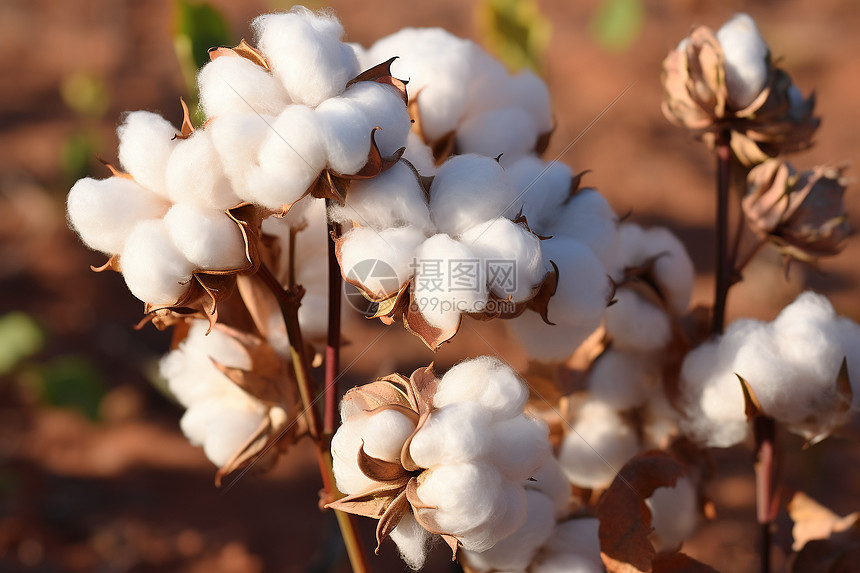 农场中培育的棉花植物图片