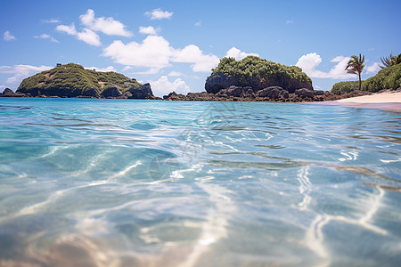 夏季度假海滩的美丽景观图片