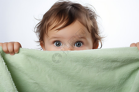 婴儿毛巾毛巾后的宝宝背景