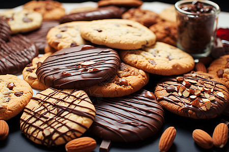 香甜美味的巧克力坚果饼干图片