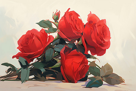 精致浪漫的红色玫瑰花束图片