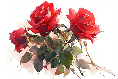 繁花似锦的红色玫瑰花朵高清图片
