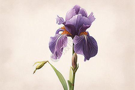 清新绽放的紫色鸢尾花朵图片