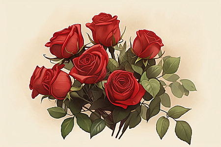 浪漫爱情的红色玫瑰花朵图片
