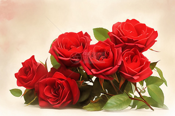 新鲜采摘的红色玫瑰图片