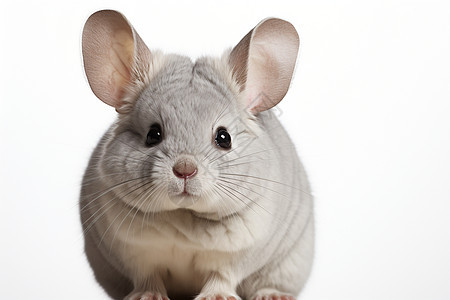 灰色的小鼠兔背景图片