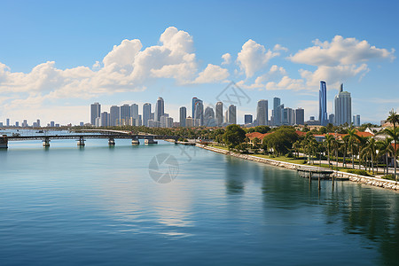 海边城市背景图片