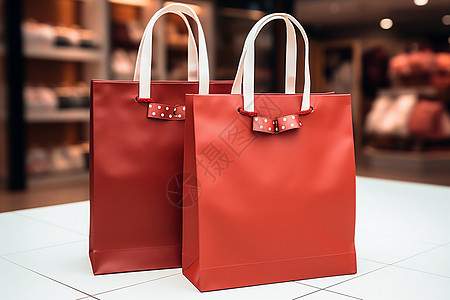 红色纸袋红色礼品袋背景