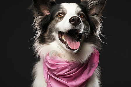 狗狗戴着围巾图片