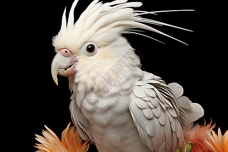美丽的白色鹦鹉背景图片