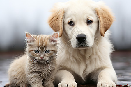 可爱的小猫和狗狗图片