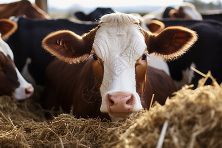 农业养殖的牛群背景图片