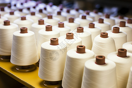 白色纱线生产纺纱高清图片