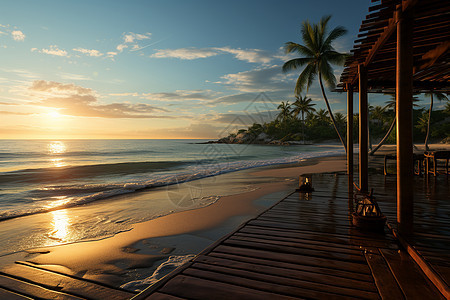 海滩上的冥想时光背景图片