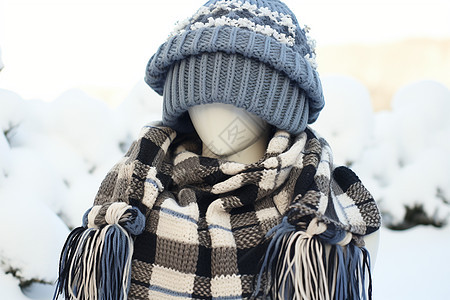 冬季保暖的帽子和围脖背景图片