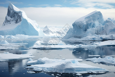 户外壮丽的冰川和冰山图片
