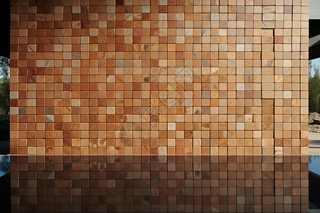 马赛克瓷砖铺贴的墙面背景