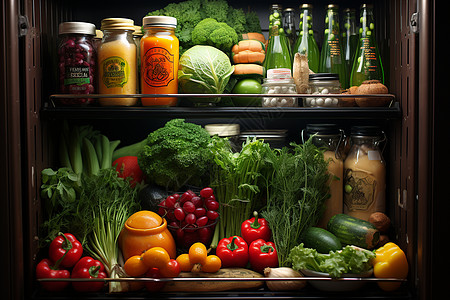 冰箱里的新鲜蔬菜图片
