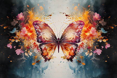 翩翩飞舞的蝴蝶艺术插图图片