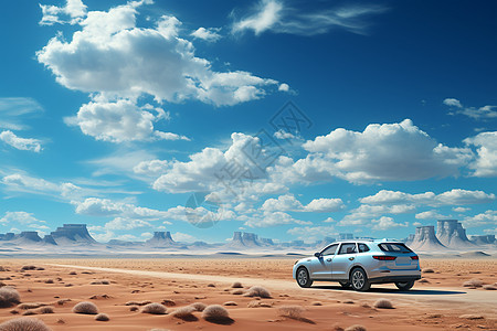 穿越沙漠的车辆图片