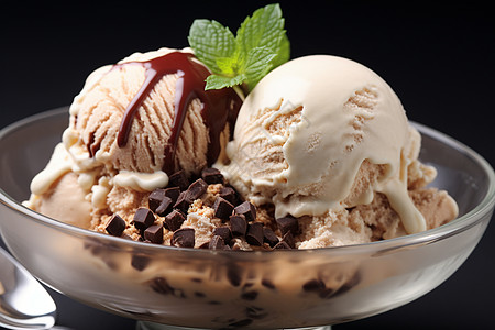 美味可口的巧克力冰淇淋图片