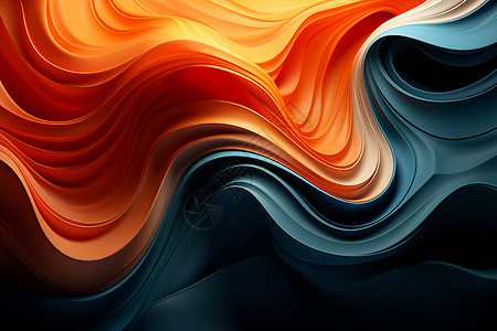 抽象的彩色波浪背景图片