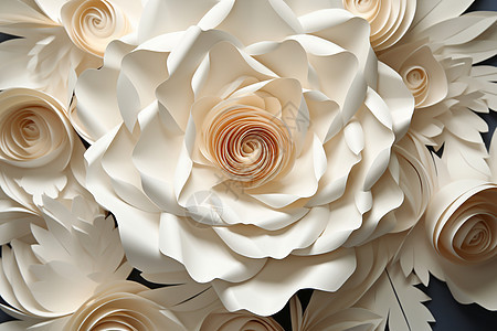 3D剪纸风的立体雕花背景图片