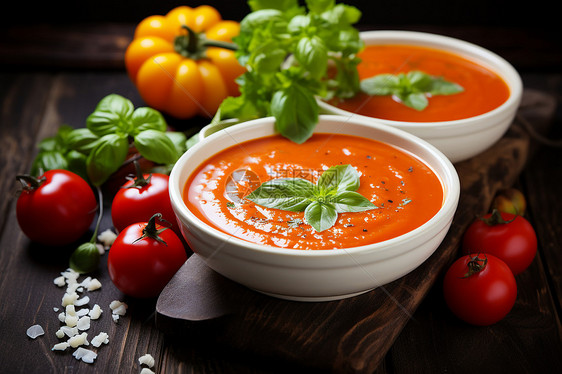 两碗番茄汤图片