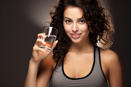 喝水的女士背景图片
