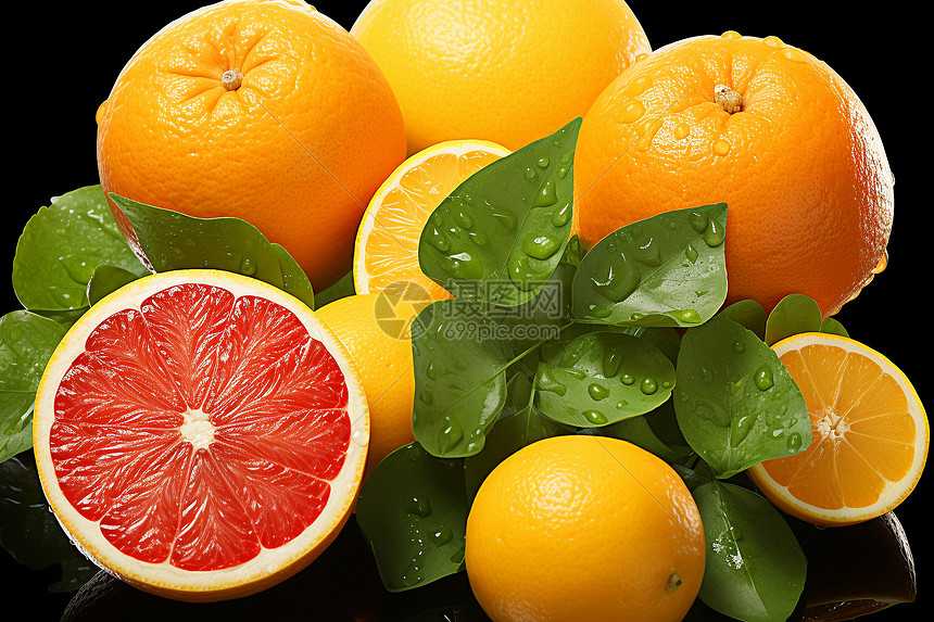 一堆柑橘水果图片