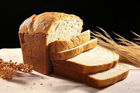主食粗粮和面包小麦和吐司面包背景