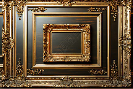 古朴典雅的金色相框图片