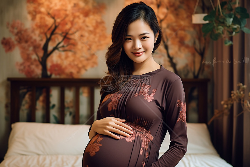 准备待产的亚洲孕妇图片