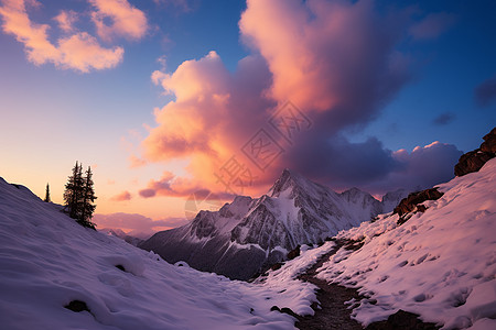 冬日山景背景图片