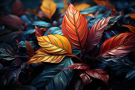 鲜艳多彩的树叶图片