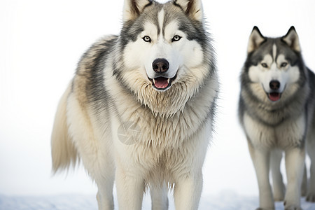 两只雪橇犬图片