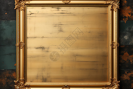复古金色边框木板背景背景图片