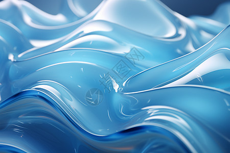 蓝色曲线的液体背景图片