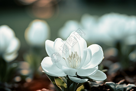 一朵白色花朵背景图片