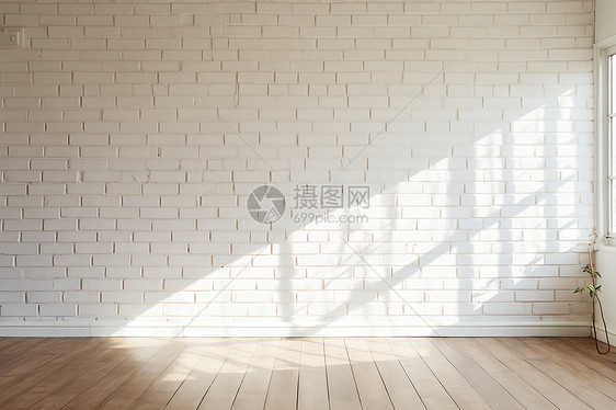 白砖墙间的阳光图片