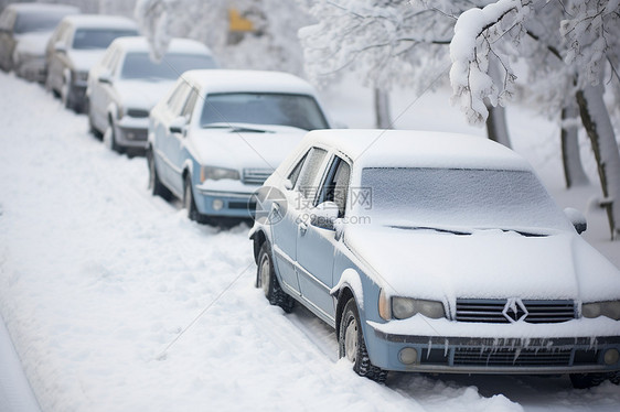 白雪皑皑车辆图片